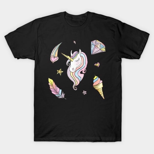 Unicorn print T-Shirt by B-ARTIZAN